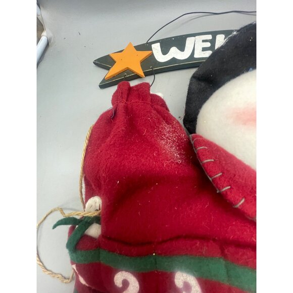 advent Christmas countdown calendar plush snowman welcome wood sign plush READ - Picture 7 of 11